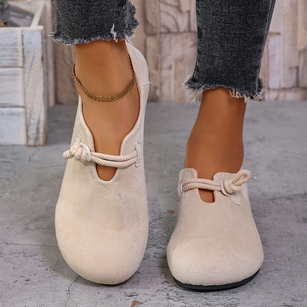 Heels - Mocassins plats pour femmes, bout rond,