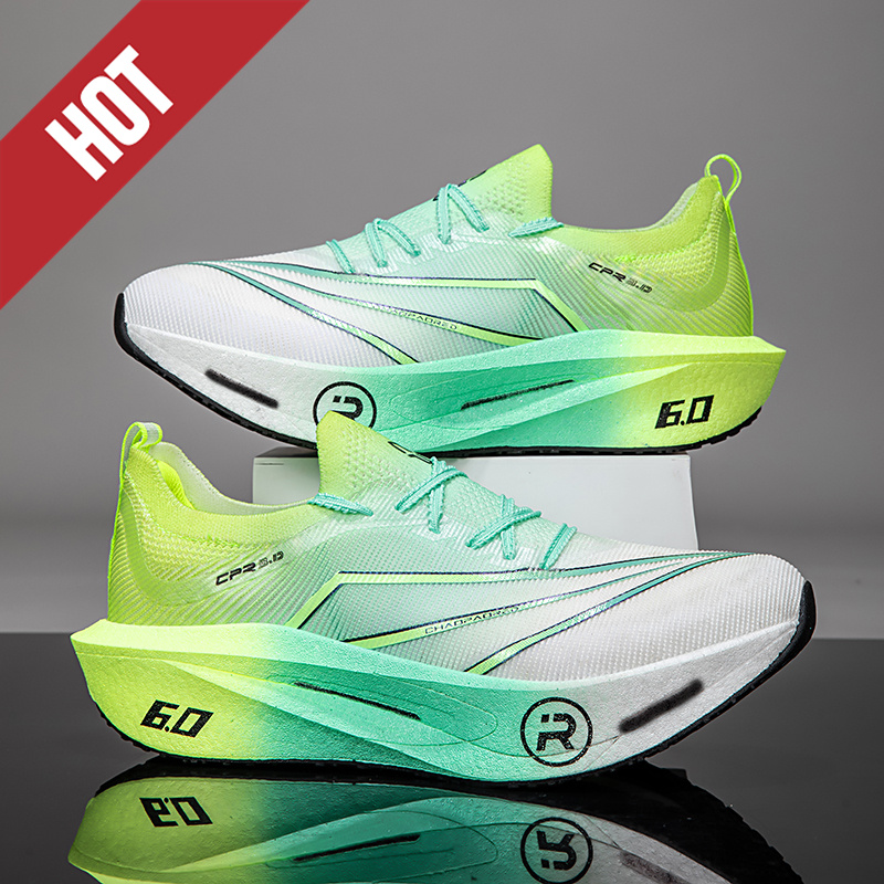 Breathable Mesh Athletic Shoes - Chaussures de course avec plaque en